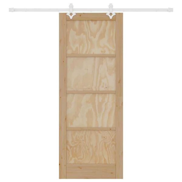 vidaXL Skyved&oslash;r Brun 78 x 202 cm Massiv furu