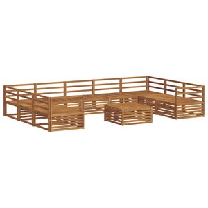 vidaXL Utend&oslash;rs sofa-sett 10 pcs Naturlig Solid akasietre