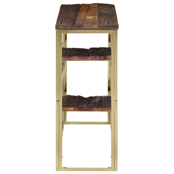 vidaXL Konsollbord gull rustfritt st&aring;l og heltre tresville