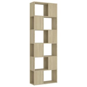 vidaXL Bokhylle/romdeler sonoma eik 60x24x186 cm konstruert tre