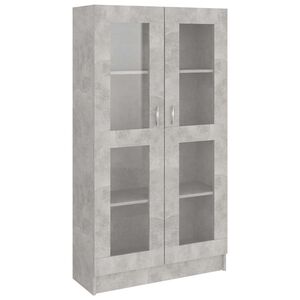 vidaXL Vitrine betonggr&aring; 82,5x30,5x150 cm konstruert tre