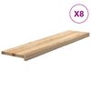 vidaXL Trappetrinn 8 stk ubehandlet 110x25x2 cm heltre eik