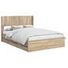 vidaXL Sengramme med oppbevaring og hodegavl Sonoma eik 135 x 190 cm
