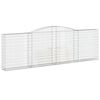 vidaXL Gabionkurver buede 7 stk 400x30x120/140 cm galvanisert jern