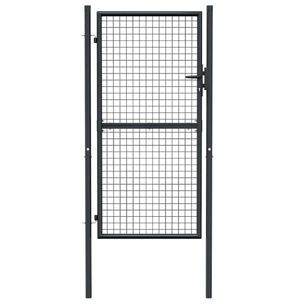 vidaXL Hageport av netting galvanisert stål 100x175 cm grå