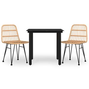 vidaXL Hagespisegruppe 3 deler polyrotting