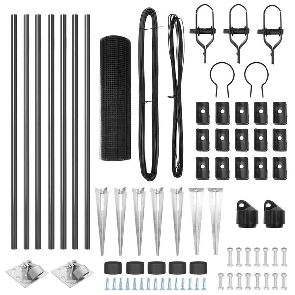 vidaXL Gjerdep&aring;le Gr&aring; 10 x 0,5 m (25 x 25 mm nett) St&aring;l