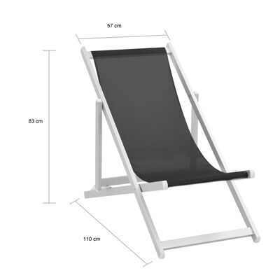 vidaXL Sammenleggbare strandstoler 2 stk aluminium og textilene svart