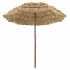 vidaXL Strandparasol Naturlig 255 x 255 x 255 cm Polyester og st&aring;l