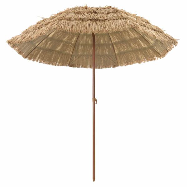 vidaXL Strandparasol Naturlig 255 x 255 x 255 cm Polyester og st&aring;l