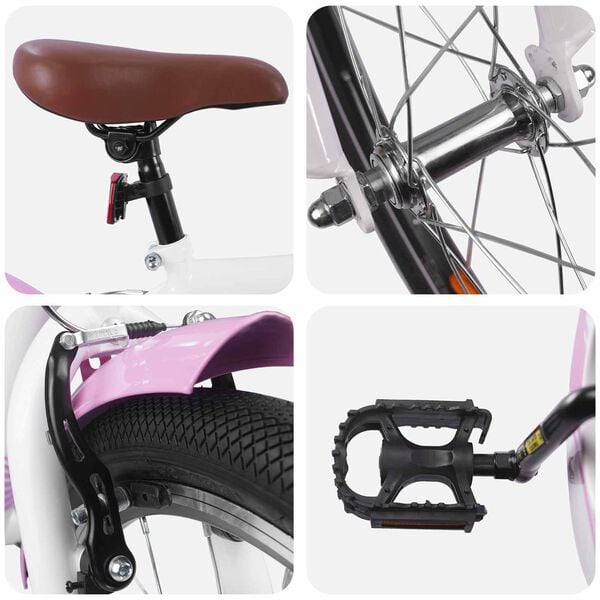 vidaXL Barnesykkel 18 Tommer for 5-7 &aring;r gammel Lys rosa