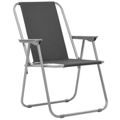 vidaXL Campingstoler sammenleggbare 2 stk 52x59x80 cm grå