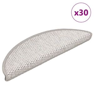 vidaXL Selvklebende trappematter sisal 30 stk 56x17x3 cm s&oslash;lv