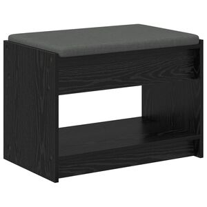 vidaXL Gangbenk Svart Eik 63 x 38 x 45 cm Konstruert treverk og stoff