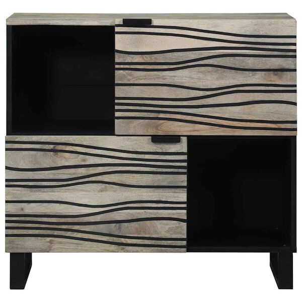vidaXL Sideboard Hvit 80 x 33 x 75 cm heltre mango