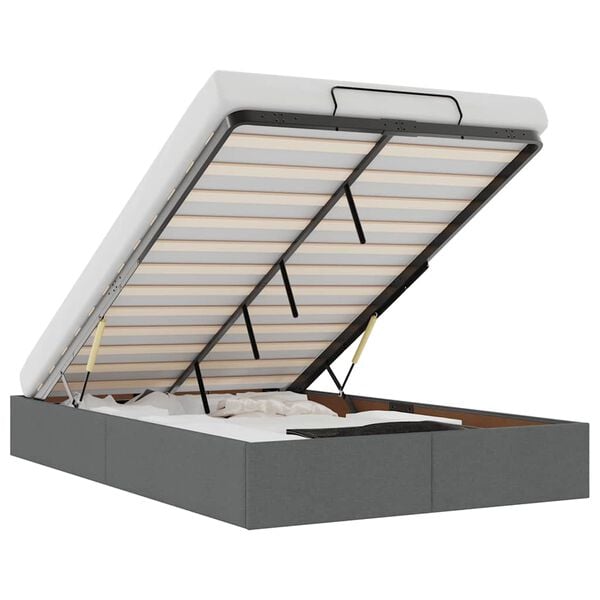 vidaXL Ottoman sengeramme uten madrass m&oslash;rkegr&aring; Double stoff