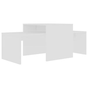 vidaXL Salongbordsett hvit 100x48x40 cm konstruert tre
