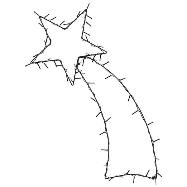 vidaXL Julelys stjerneskudd silhuett 80 LEDs varm hvit