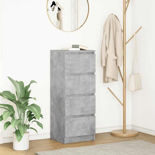 vidaXL Skjenk betonggr&aring; 37,5x35x99 cm konstruert tre