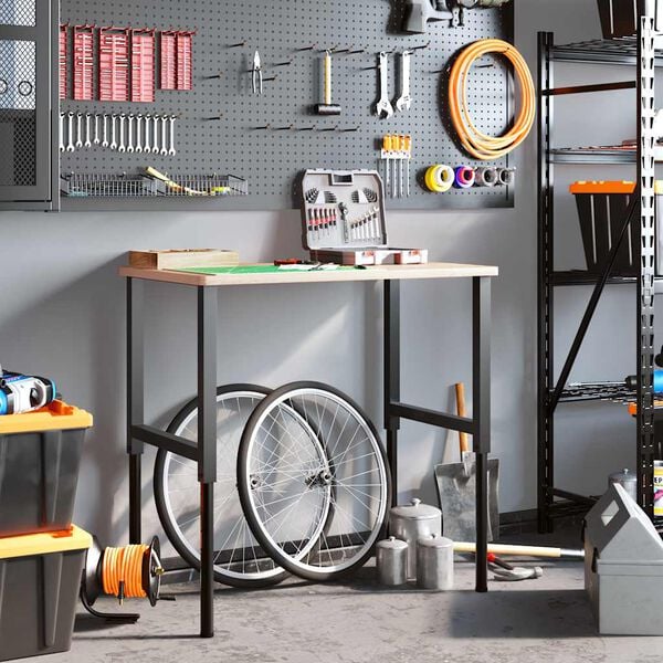 vidaXL Justerbare arbeidsbenkerammer 2 stk metall 55x(69-95,5)cm svart