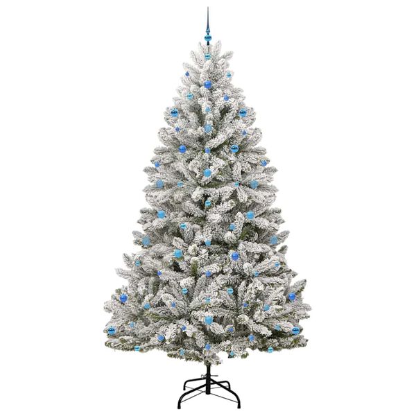 vidaXL Kunstig juletre med 300 LED Gr&oslash;nn og hvit 270 cm PVC og metall