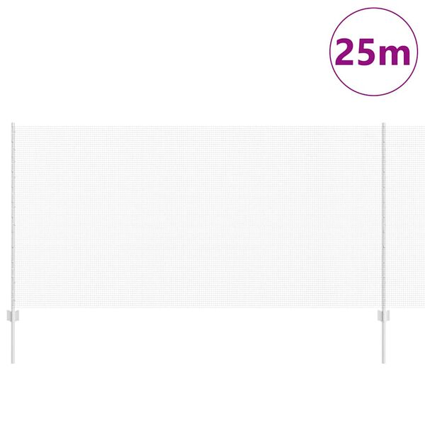 vidaXL Gjerde med stolpe s&oslash;lv 1,2 x 25 m St&aring;l