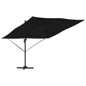 vidaXL Roma parasol Svart 286 x 285 x 265 cm Polyester og aluminium
