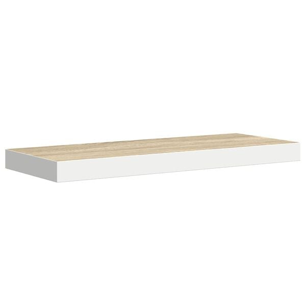 vidaXL Flytende vegghylle eik og hvit 60x23,5x3,8 cm MDF