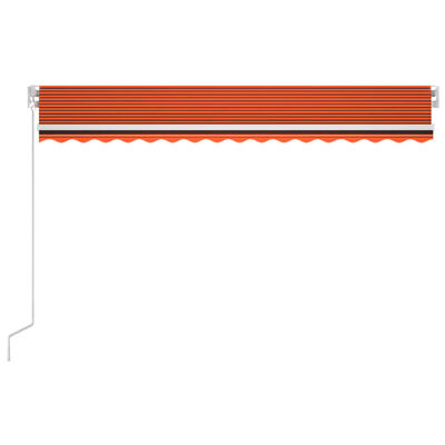 vidaXL Automatisk markise med vindsensor og LED 400x300cm oransje/brun