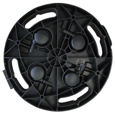 vidaXL Plantetralle med hjul 3 stk diameter 30 cm svart 170 kg