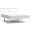 vidaXL Sengeramme i metall med sengegavl hvit 150x200 cm
