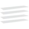 vidaXL Hylleplater 4 stk h&oslash;yglans hvit 100x30x1,5 cm konstruert tre