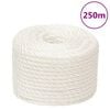 vidaXL Arbeidstau hvit 14 mm 250 m polypropylen