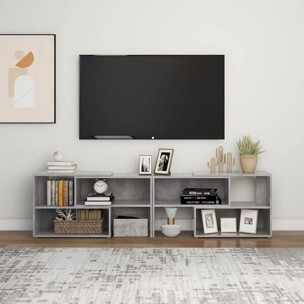 vidaXL TV-benk betonggrå 149x30x52 cm konstruert tre