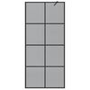 vidaXL Walk-in Dusjvegg Svart 90 x 195 cm herdet glass