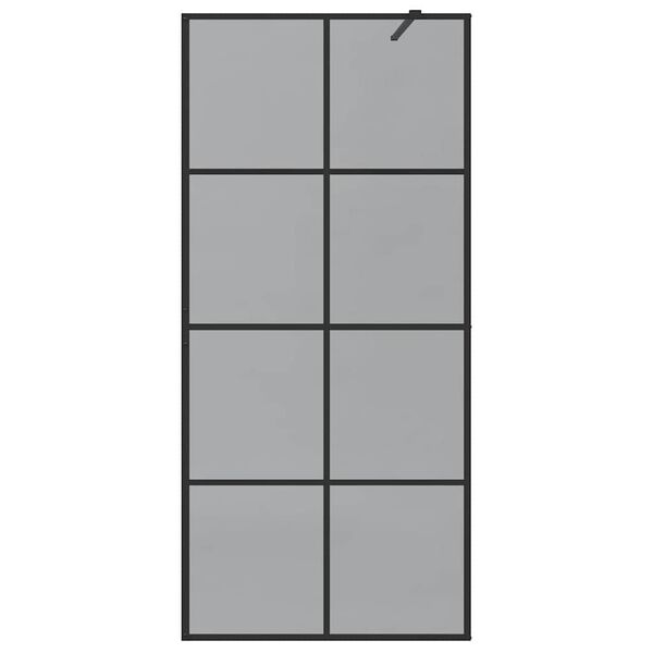 vidaXL Walk-in Dusjvegg Svart 90 x 195 cm herdet glass