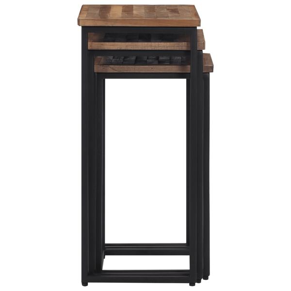 vidaXL Stablebare sofabord 3 stk heltre teak