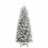 vidaXL Kunstig juletre med 300 LED Hvit 210 cm PVC, plast, st&aring;l og PE