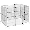 vidaXL Dyrebur 20 paneler med d&oslash;r svart 35x35 cm st&aring;l