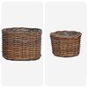 vidaXL Plantekurv med lagring 2 pcs Brun Kubu Rattan
