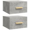 vidaXL Veggmonterte nattbord 2 stk betonggr&aring; 35x35x20 cm