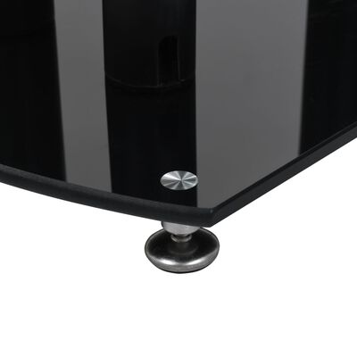 vidaXL Aluminium høyttalerstativer 2 stk sikkerhetsglass svart