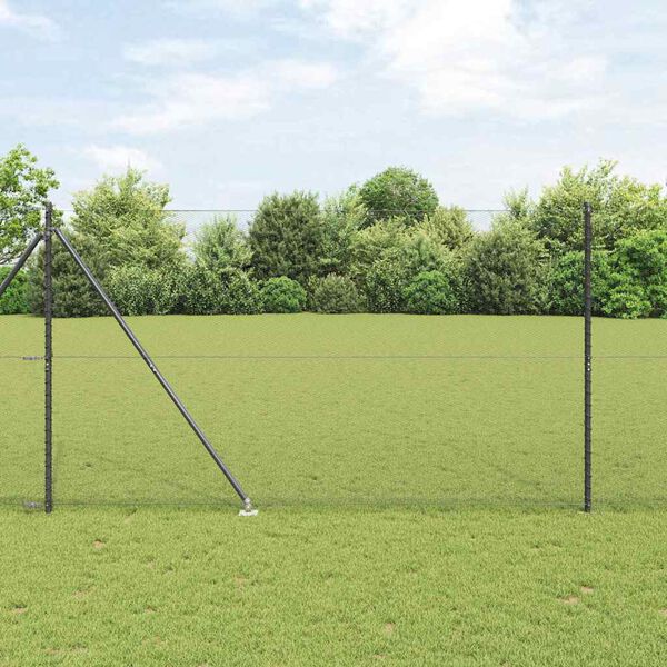 vidaXL Gjerdep&aring;le Gr&aring; 50 x 1,5 m (13 mm netting) St&aring;l og PVC