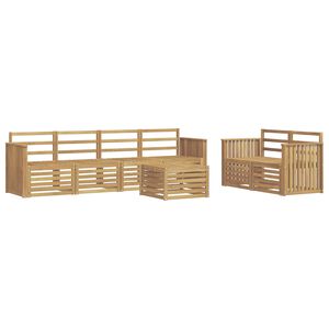 vidaXL Utend&oslash;rs sofa-sett 7 pcs Hvit Solid akasietre