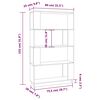 vidaXL Bokhylle/romdeler 80x25x132 cm heltre furu