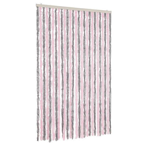 vidaXL Fluegardin s&oslash;lvgr&aring; og rosa 118x220 cm chenille