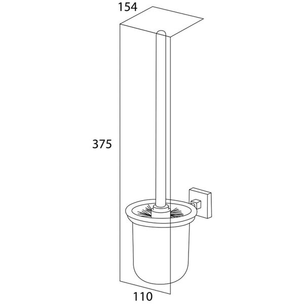 Tiger Toalettb&oslash;rste med Holder Melbourne krom 274930346