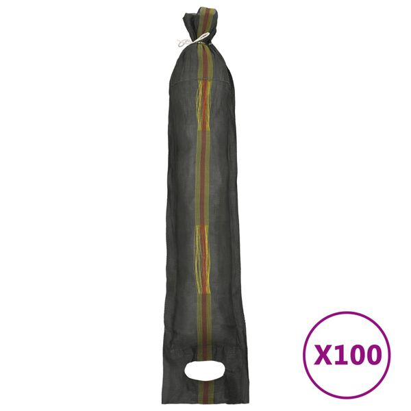 vidaXL Sandsekker 100 stk m&oslash;rkegr&oslash;nn 103x25 cm HDPE