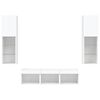 vidaXL Vegghengte TV-enheter med LED 5 deler hvit konstruert tre