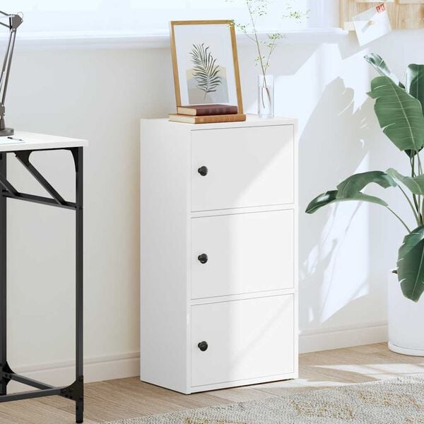 vidaXL Bokhylle hvit 40x24x77 cm konstruert tre